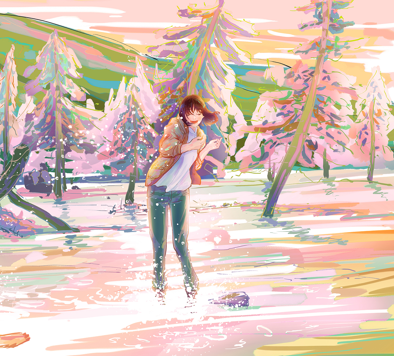 《我的阿勒泰》速涂插画（图ZMzcwMzU1MTYw） - 商业插画 - 站酷设计师困读原创素材 - 站酷ZCOOL