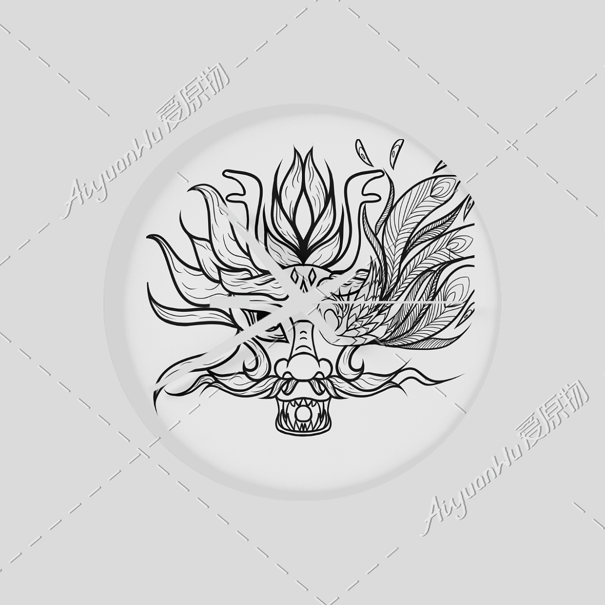 國潮龍鳳頭涂鴉（圖ZMzIwNjcwMjAw） - 新銳潮流插畫 - 站酷設(shè)計師小雨星點點原創(chuàng)素材 - 站酷ZCOOL