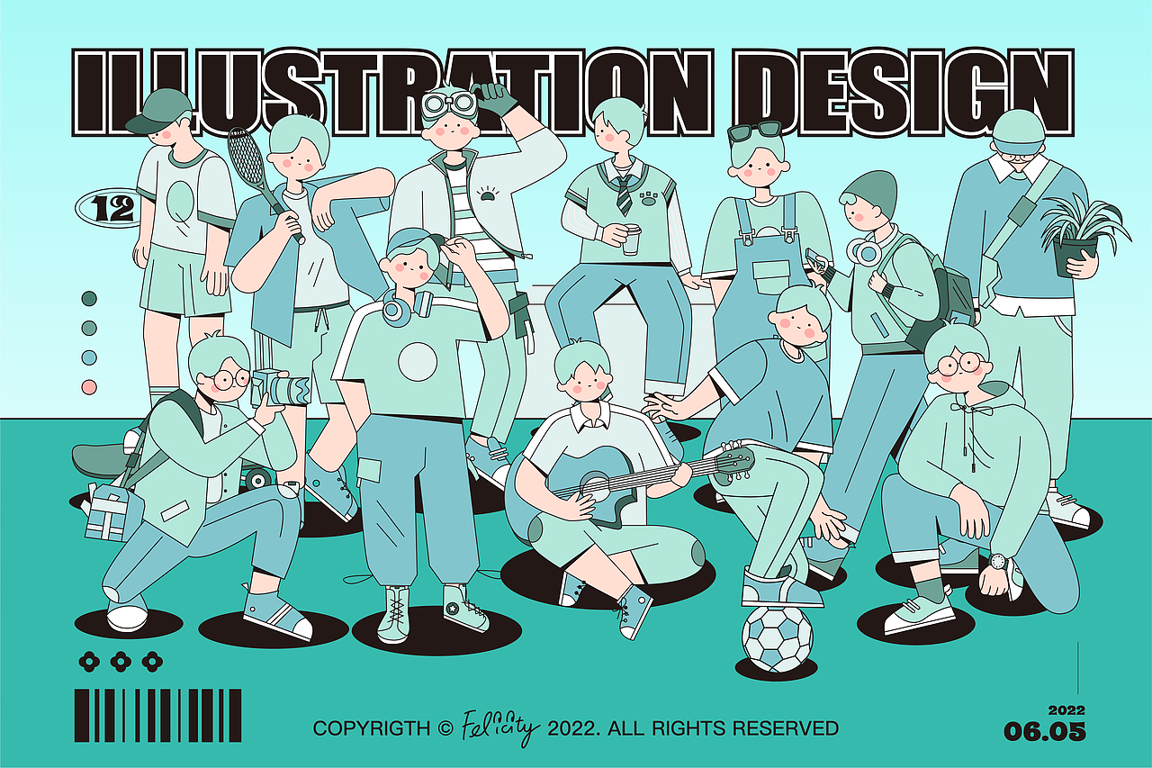 描边风人物插画（图ZMzAzNzA0MTYw） - 创作习作 - 站酷设计师耶子恩原创素材 - 站酷ZCOOL