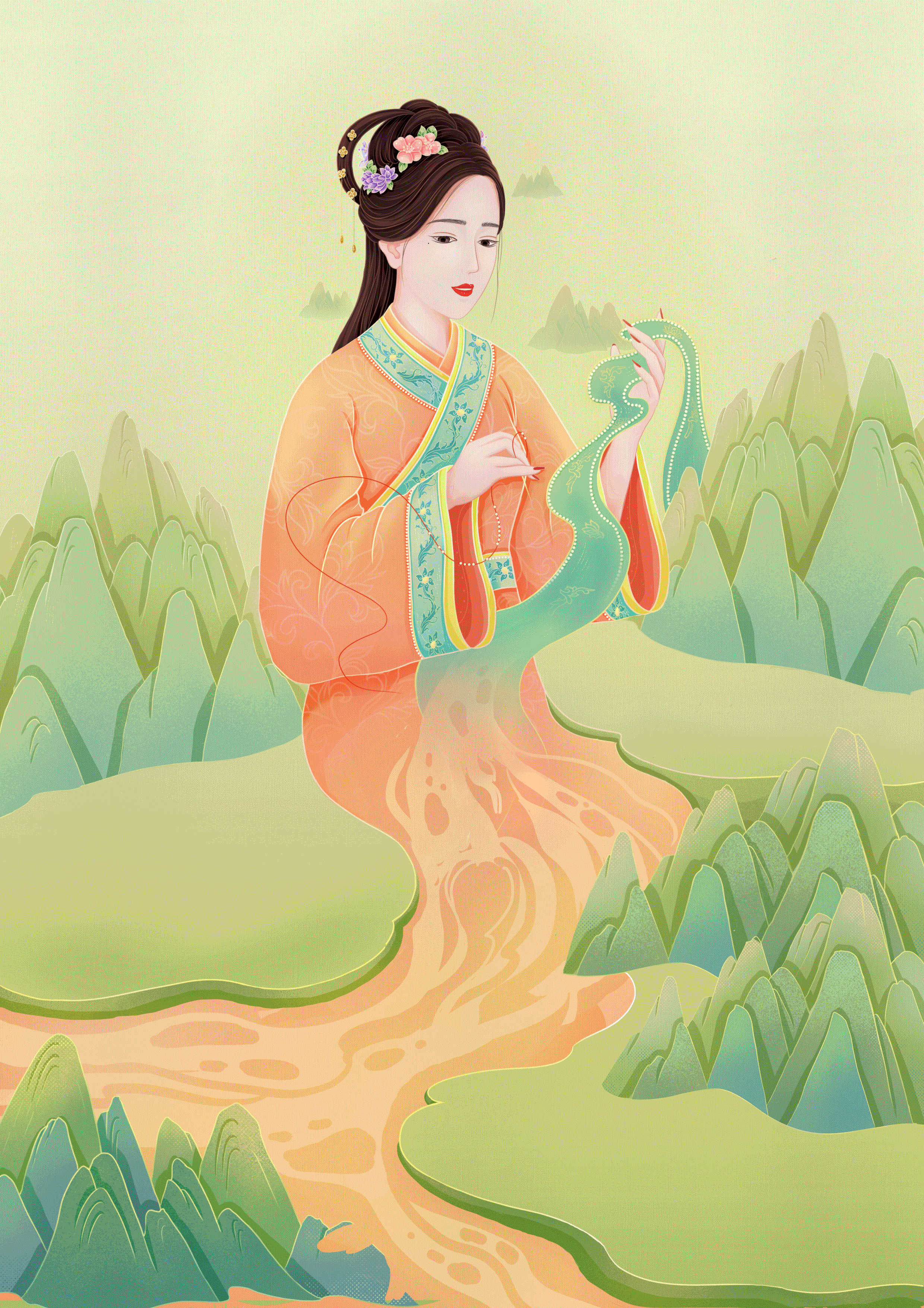 近期插画合集——非遗宋锦 春节 荷花酥 白象