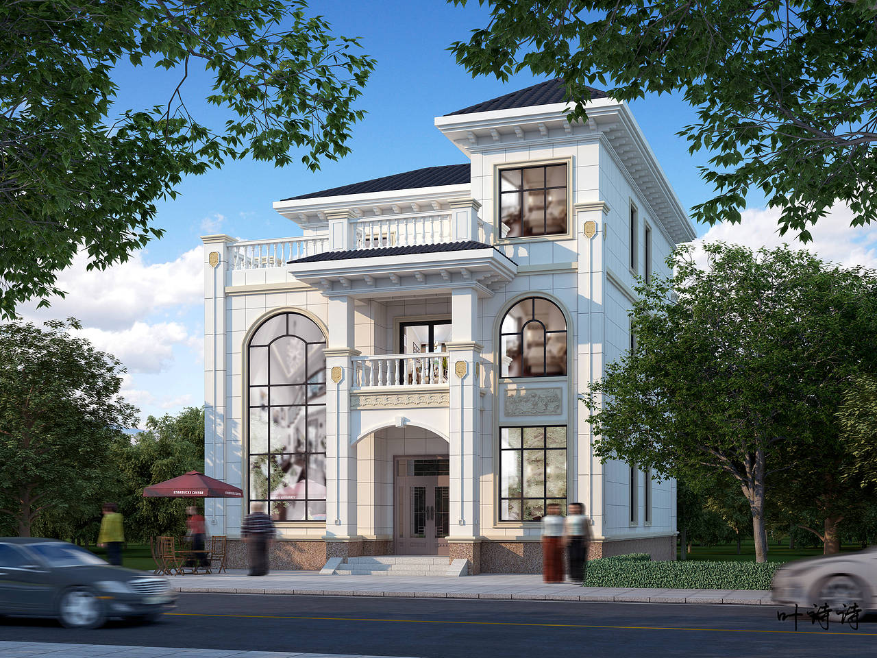 室外效果图|别墅外观（图ZMzEwNTg1Mjg4） - 建筑设计 - 站酷设计师诗诗18156079928原创素材 - 站酷ZCOOL
