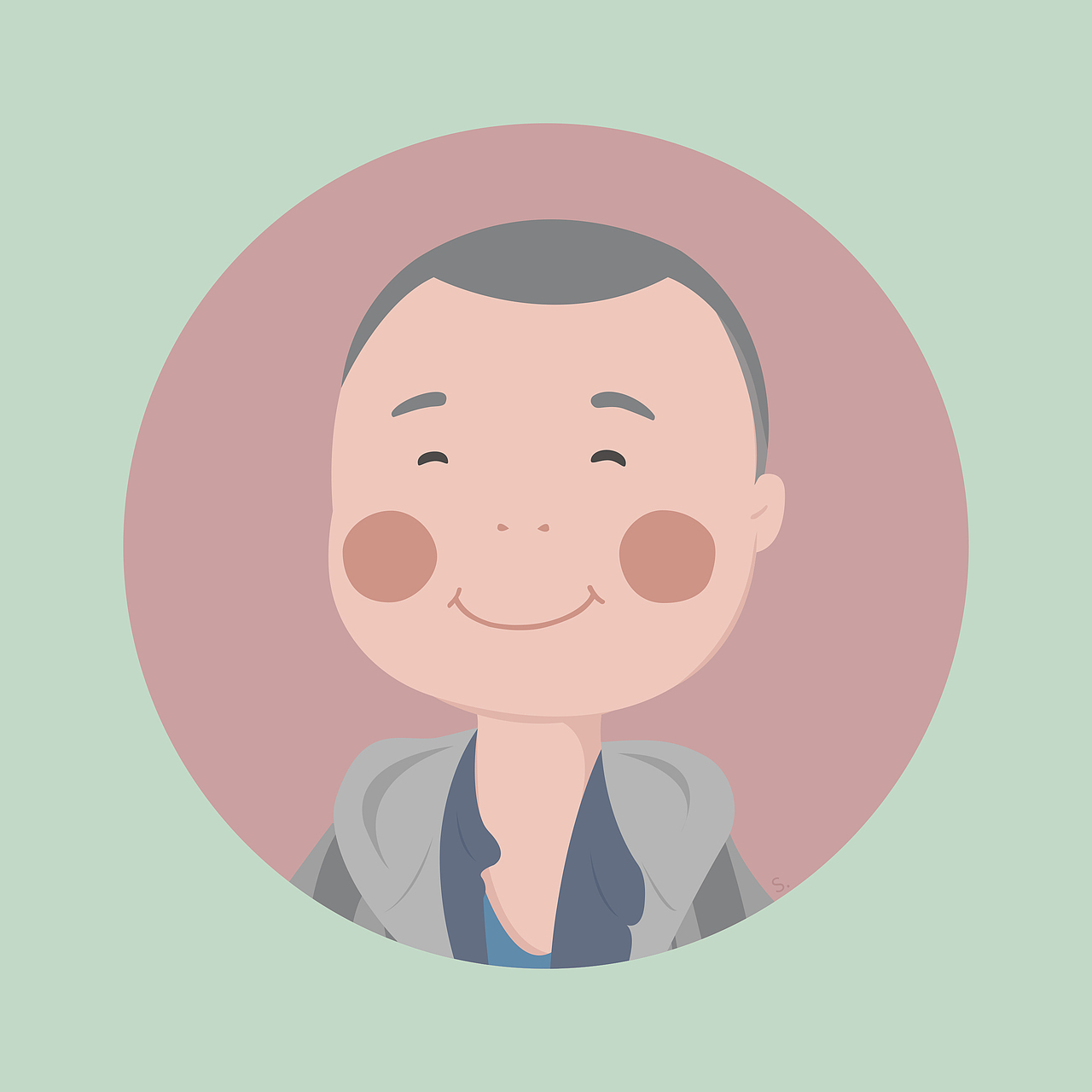 ai扁平风人像/头像绘制-风格1