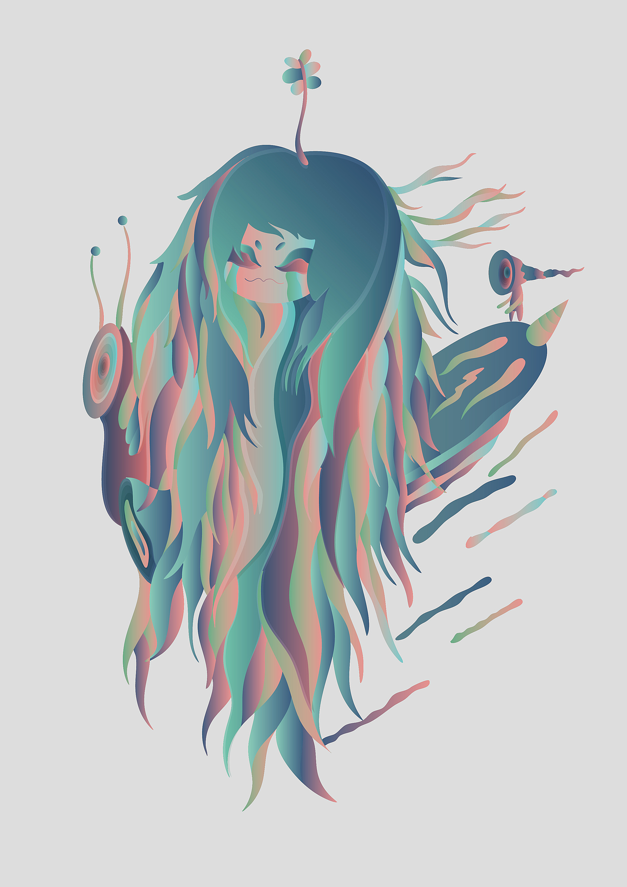 《绿叶的哭泣》——Mica《幻想重生》（图ZMzQ2MDk2MzQw） - 艺术插画 - 站酷设计师Mica数字艺术原创素材 - 站酷ZCOOL