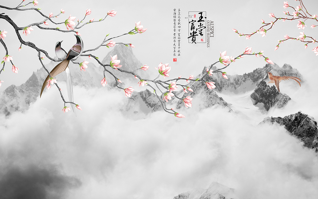 2023花鸟（图ZMzI4ODA0OTgw） - 商业插画 - 站酷设计师新中式纱画图库原创素材 - 站酷ZCOOL