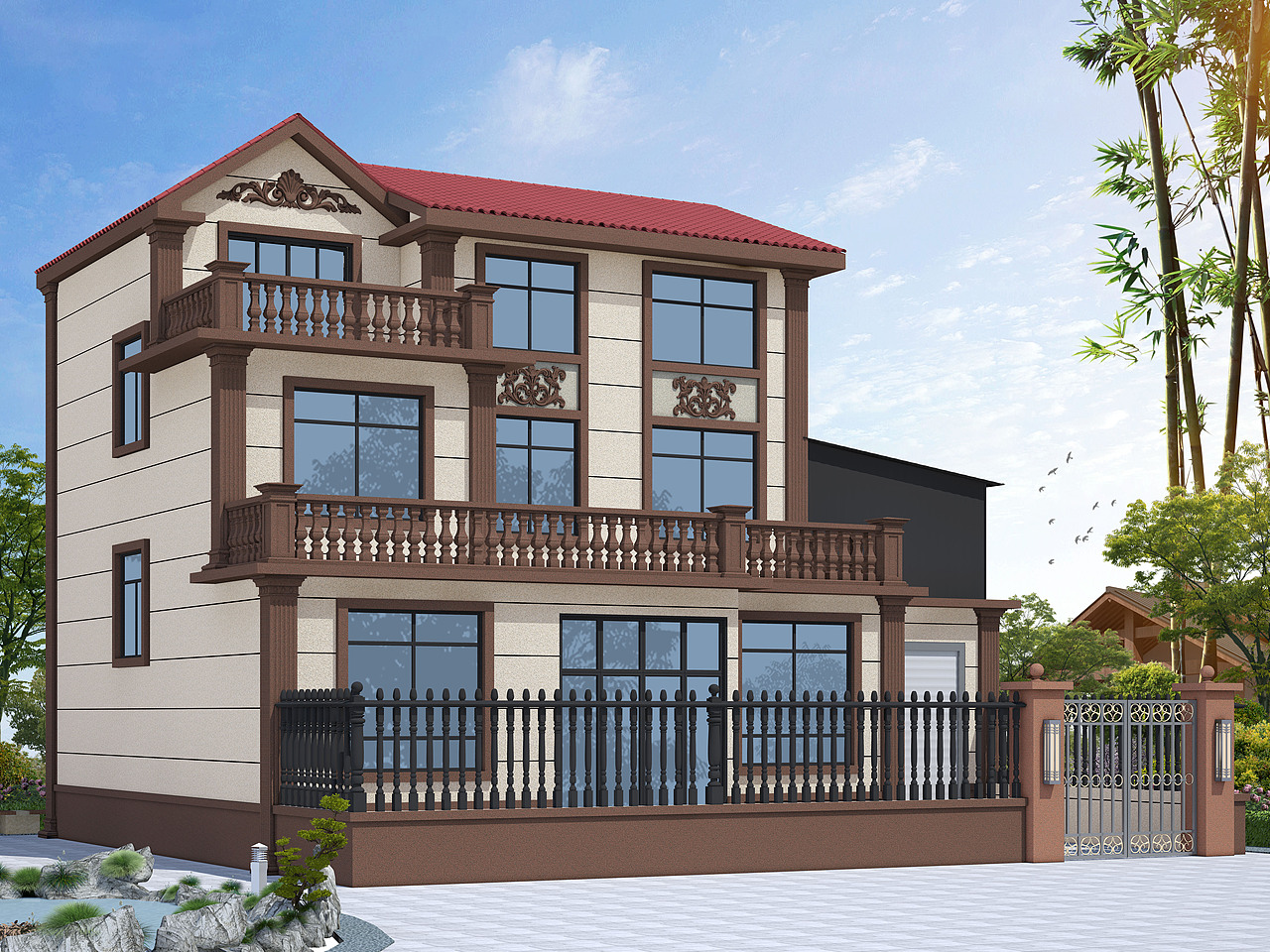 室外外墙效果图,