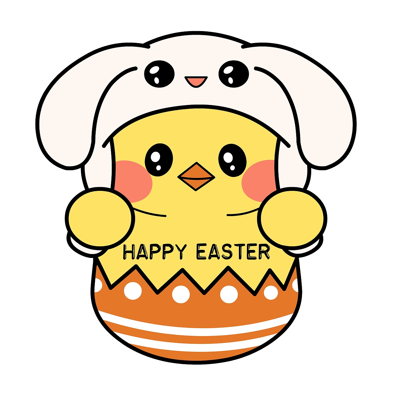 复活节元素-兔鸡蛋