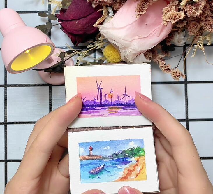画完啦！32副迷你水彩风景，水彩本翻翻乐（图ZMzQ5OTc2MzQw） - 创作习作 - 站酷设计师Shine小画原创素材 - 站酷ZCOOL