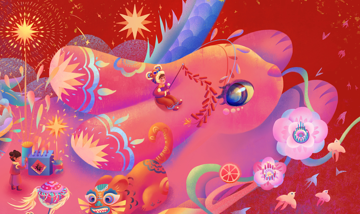 茶派的美好世界｜新年祈愿（图ZMzQyNDk4NDUy） - 商业插画 - 站酷设计师叮喵原创素材 - 站酷ZCOOL