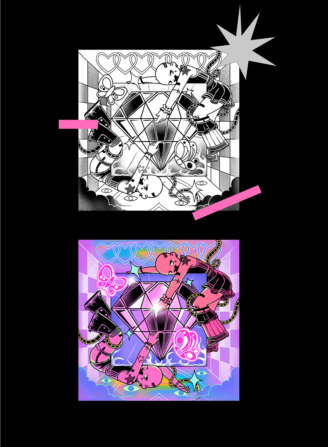 BIGDOG | BUTTERFLY系列插画（图ZMzM3ODY2NjI4） - 创作习作 - 站酷设计师大狗麻衣原创素材 - 站酷ZCOOL