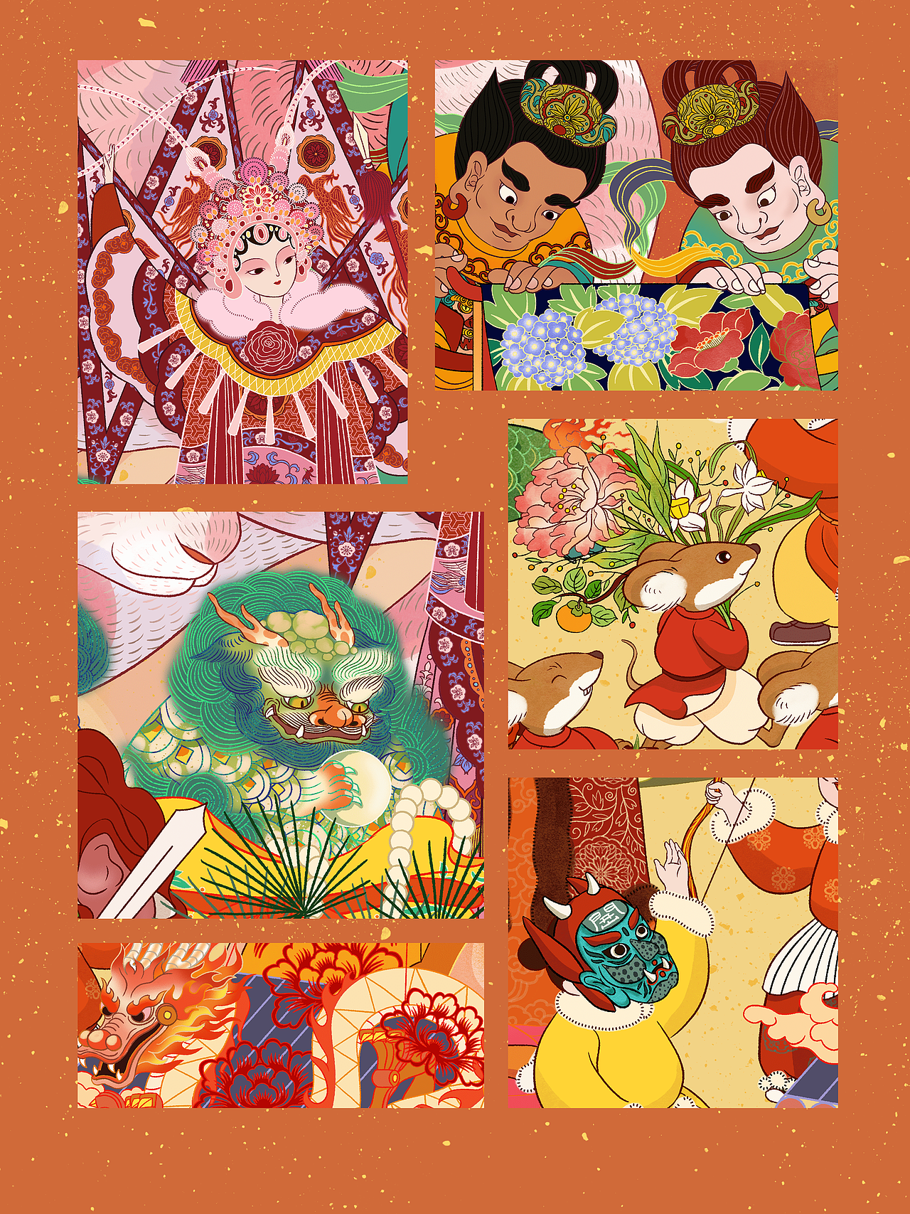 二十四节气 X 中华民俗 ｜立春·新春庙会（图ZMzI2OTcyMTQ4） - 商业插画 - 站酷设计师鹿星河原创素材 - 站酷ZCOOL