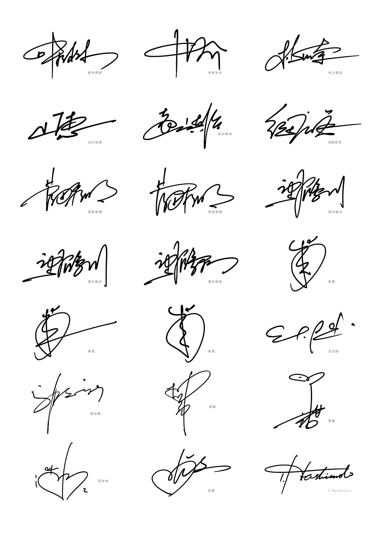 几百个签名设计案例丨看看有没有你的姓的签名写法呢?