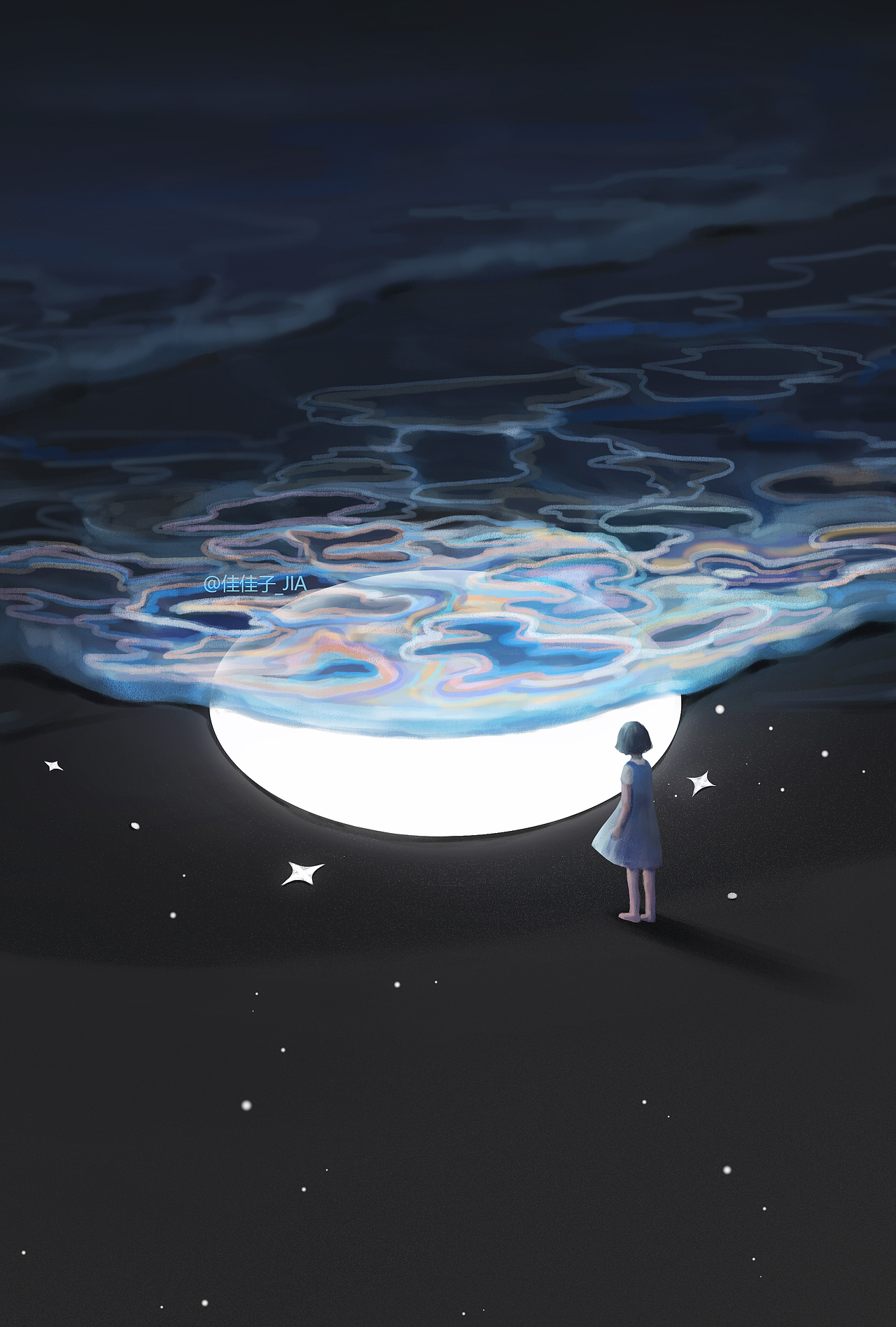 夜与繁星（图ZMzE5OTY0ODQ4） - 商业插画 - 站酷设计师佳佳子_JIA原创素材 - 站酷ZCOOL