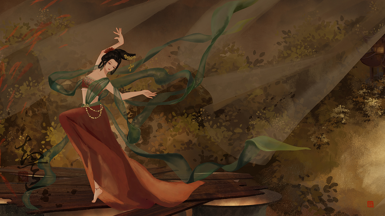 中国四大美女 | 西施·沉鱼（图ZMzQ3NDExMzMy） - 商业插画 - 站酷设计师知意Zhii原创素材 - 站酷ZCOOL