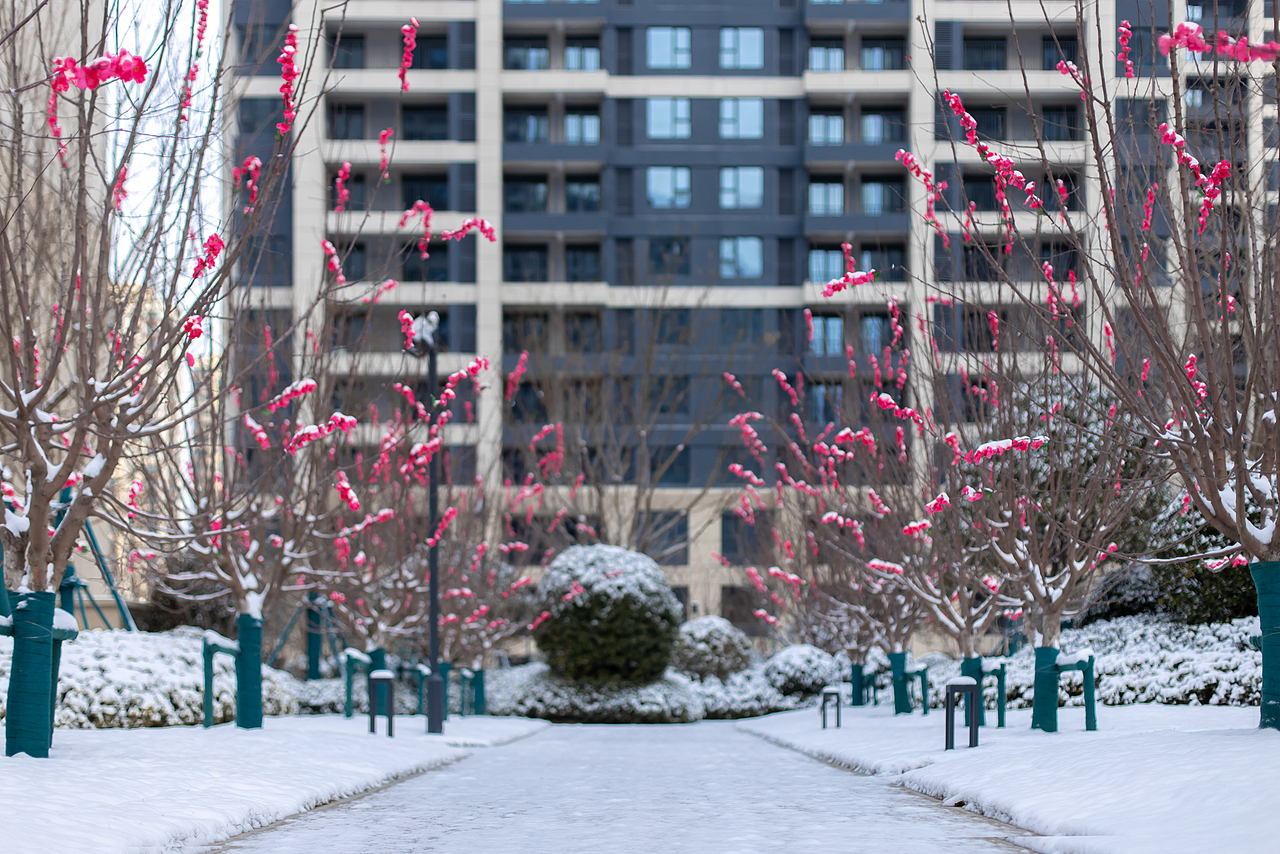 郑州华润凯旋门雪景