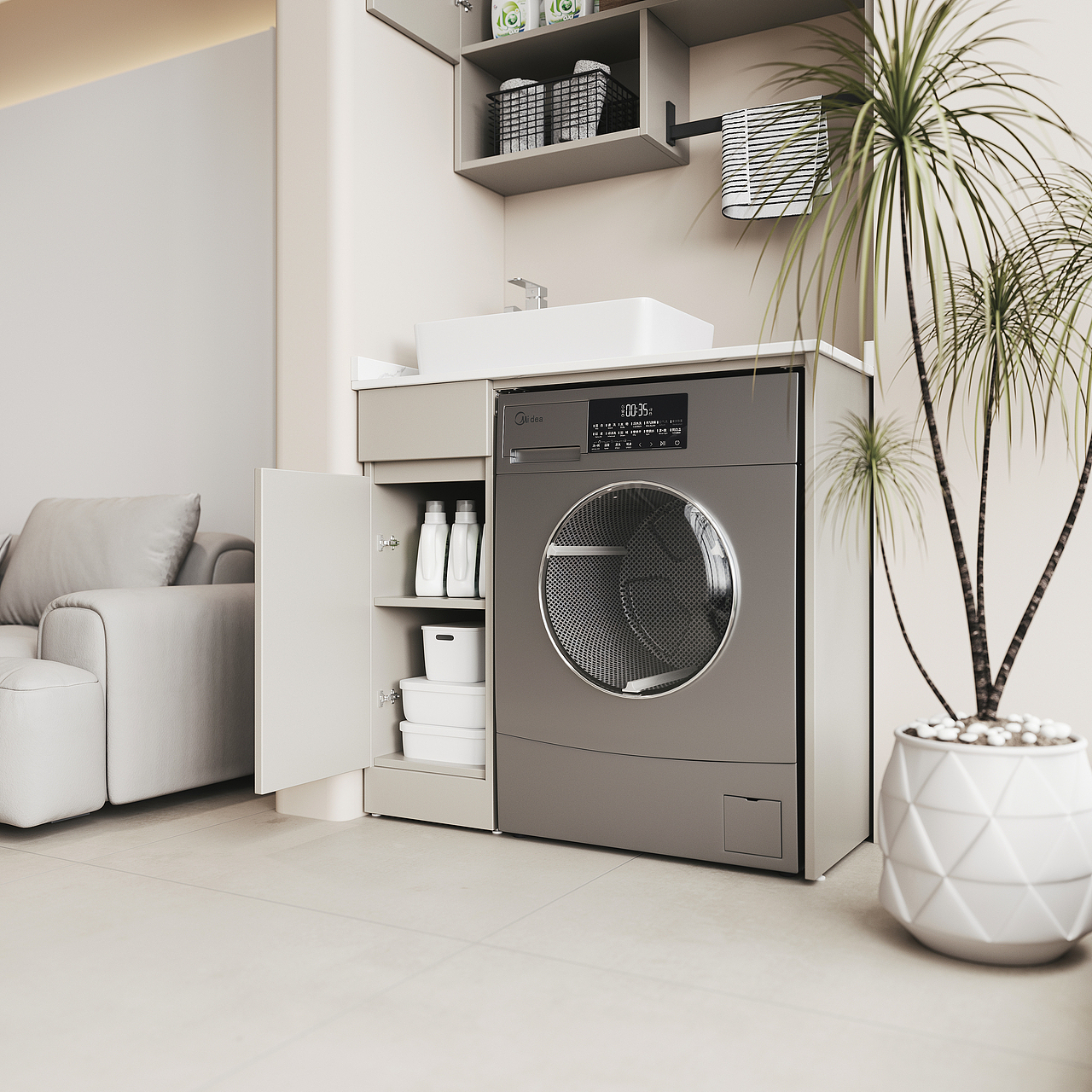 产品场景渲染 阳台柜