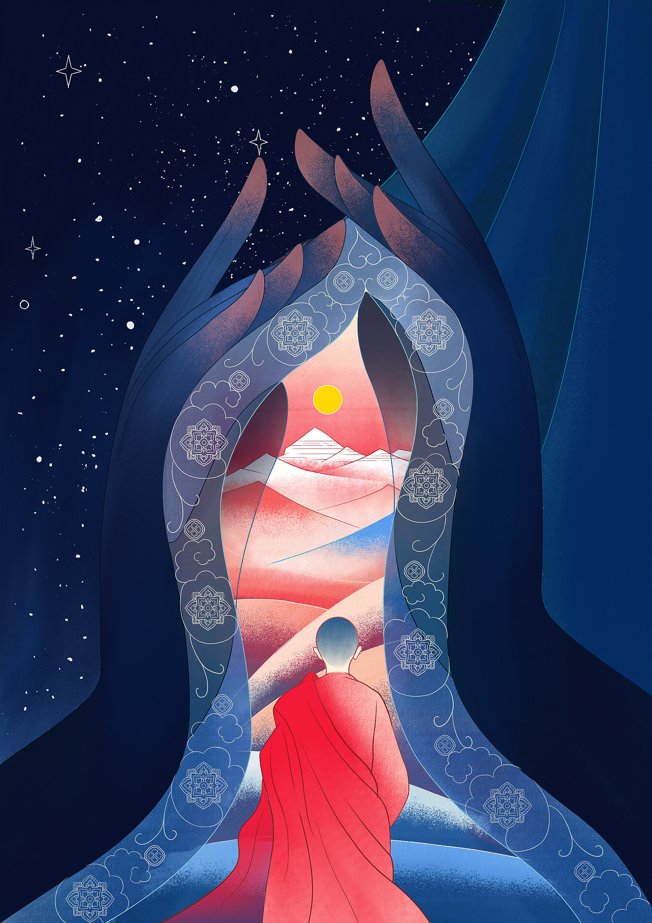 仓央嘉措诗集插画创作（图ZMzQyNTg1OTI4） - 商业插画 - 站酷设计师阿梓Tina原创素材 - 站酷ZCOOL