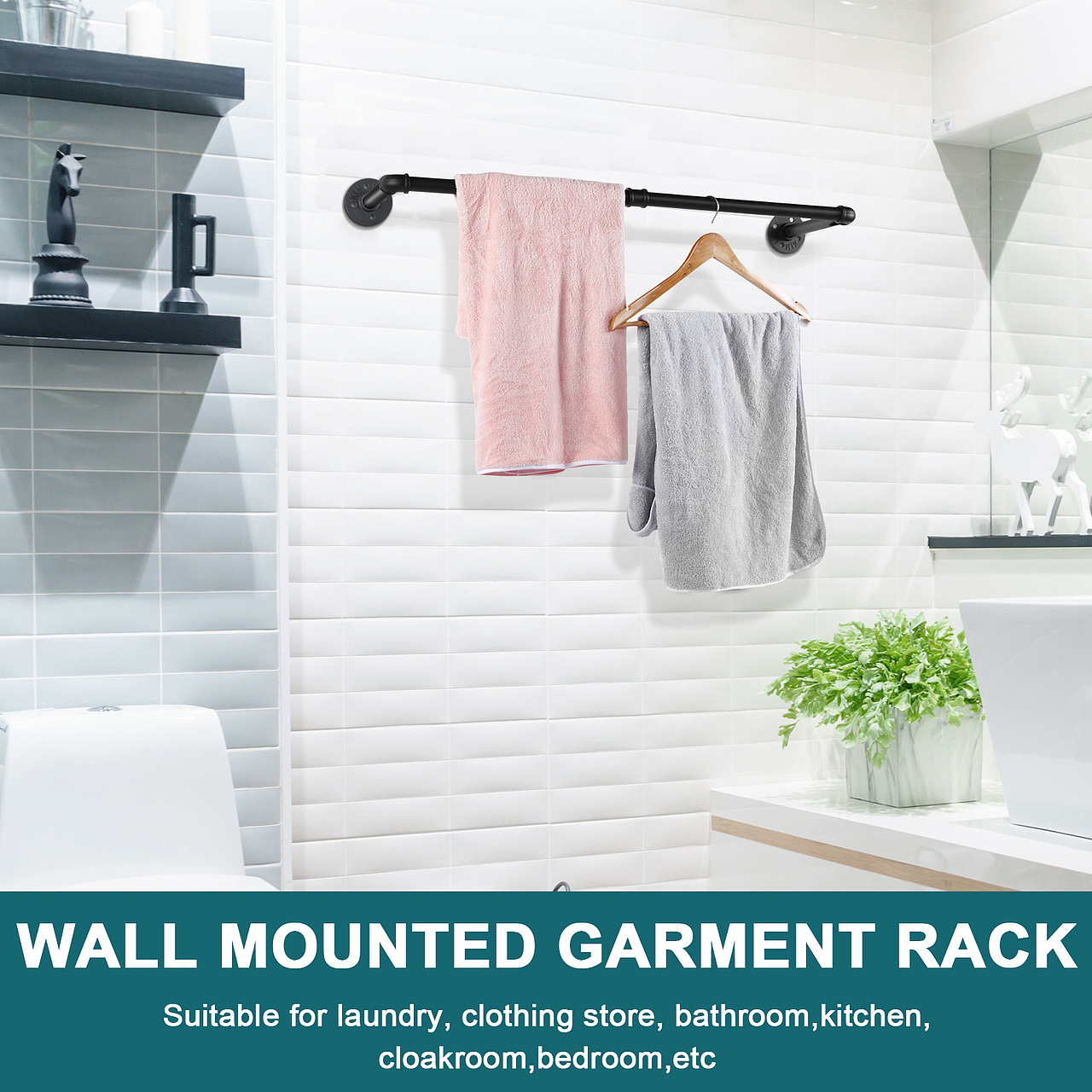 亚马逊-工业管衣服展示架