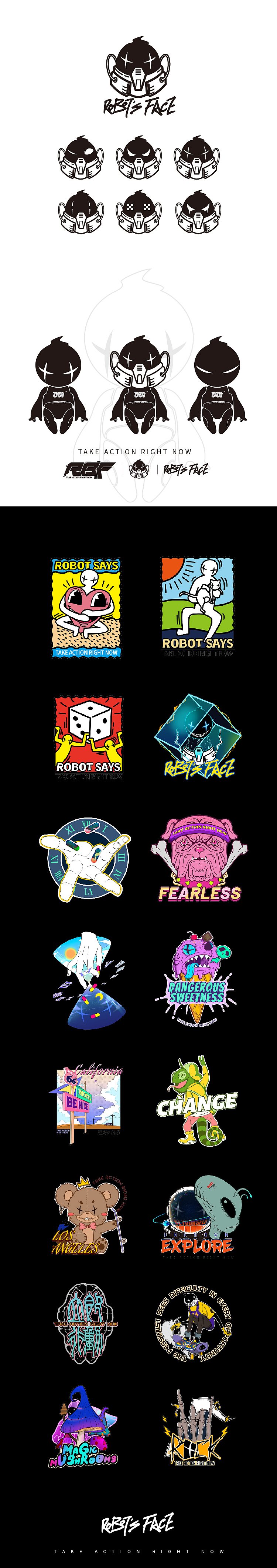 ROBOT'S FACE 一些印花（图ZMzQ4MzczNDAw） - 商业插画 - 站酷设计师梅小穷原创素材 - 站酷ZCOOL