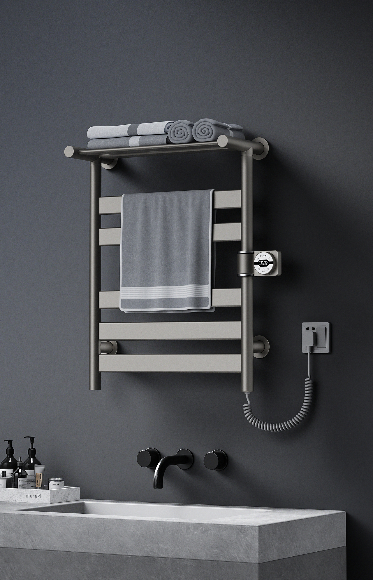 【艾芬达】GD8智能电热毛巾架详情页渲染（图ZMzU0MTc5Njk2） - 电商 - 站酷设计师想看海的帕克原创素材 - 站酷ZCOOL