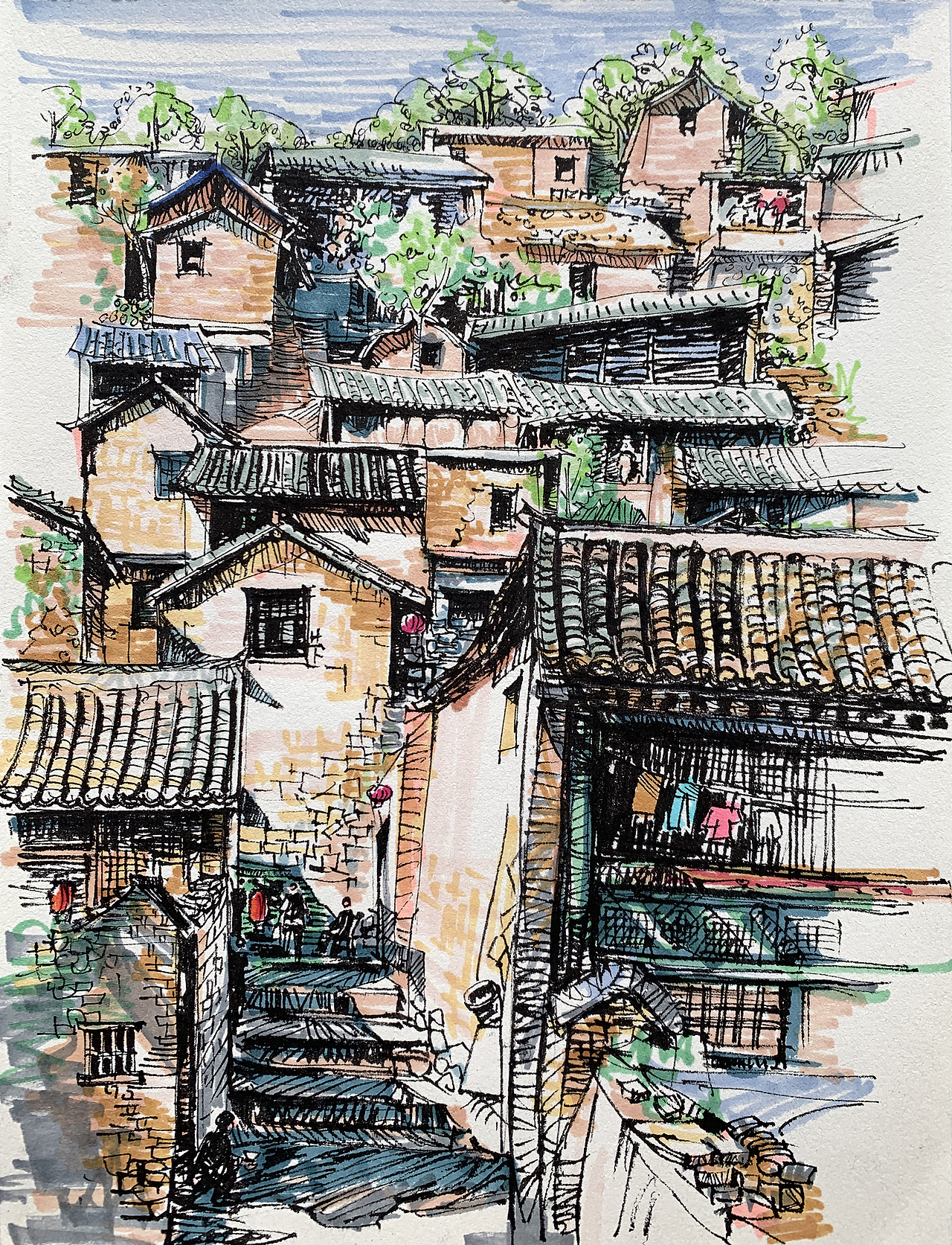 马克笔淡彩（图ZMzQ5NTY0Mzg4） - 绘画 - 站酷设计师David老张原创素材 - 站酷ZCOOL