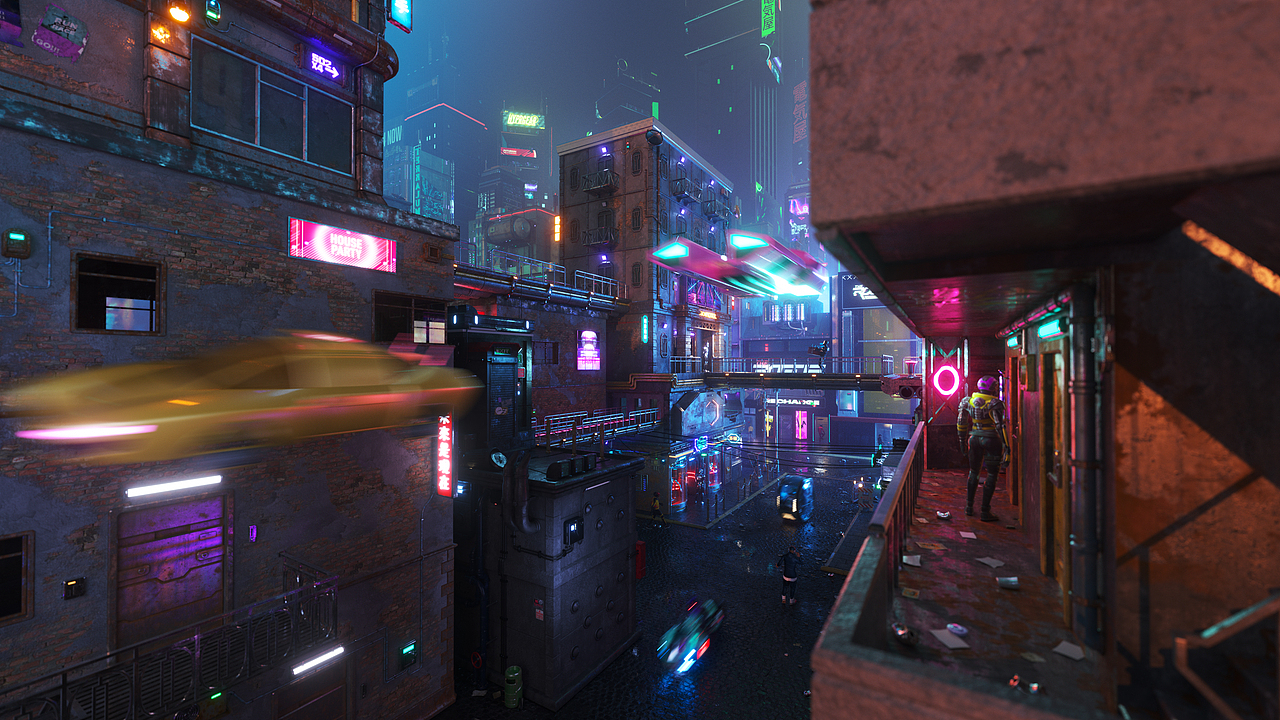 Cyberpunk 场景习作（图ZMzQzODIyMTQ0） - 场景 - 站酷设计师elejin原创素材 - 站酷ZCOOL