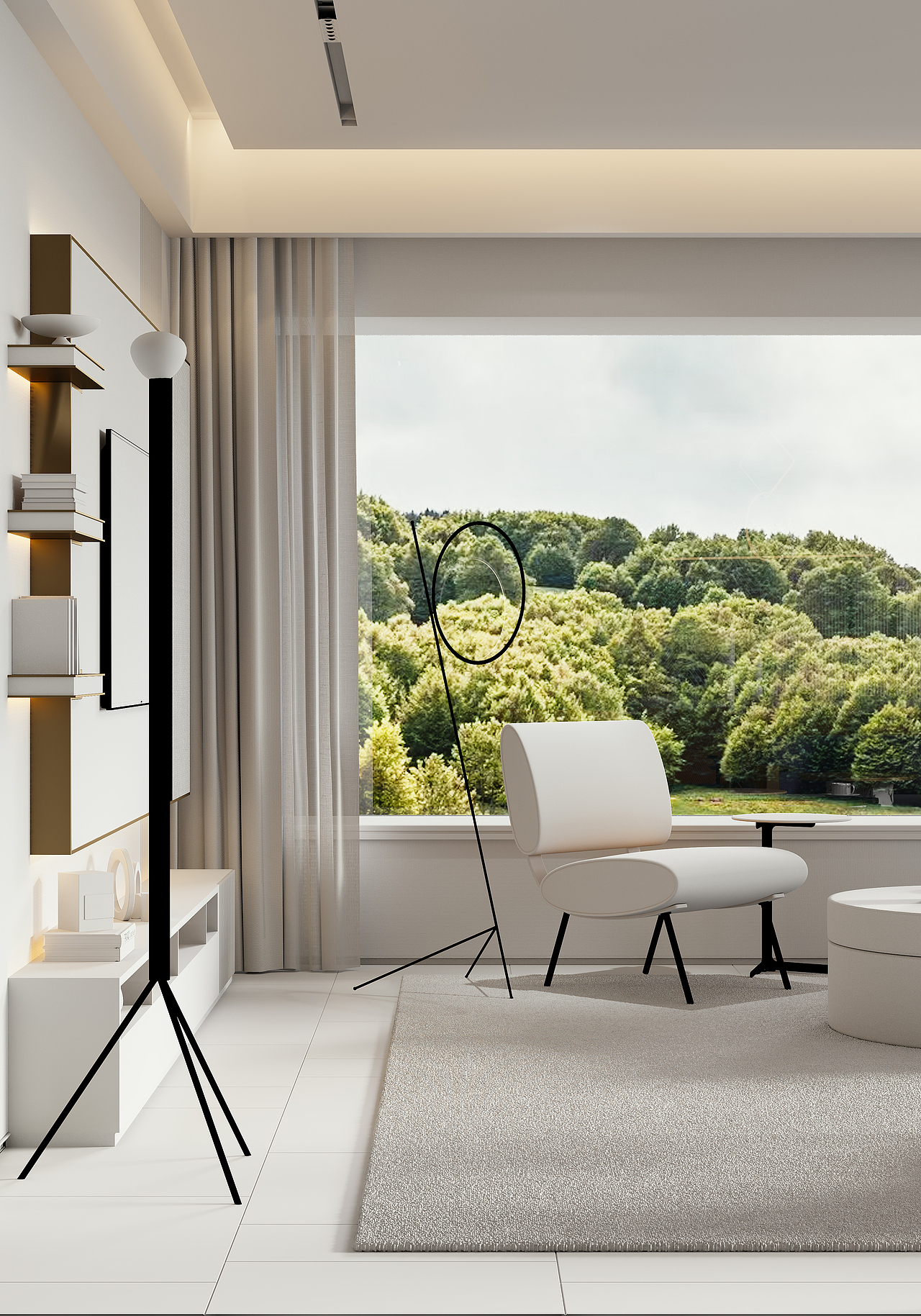 现代轻奢风格渲染效果图