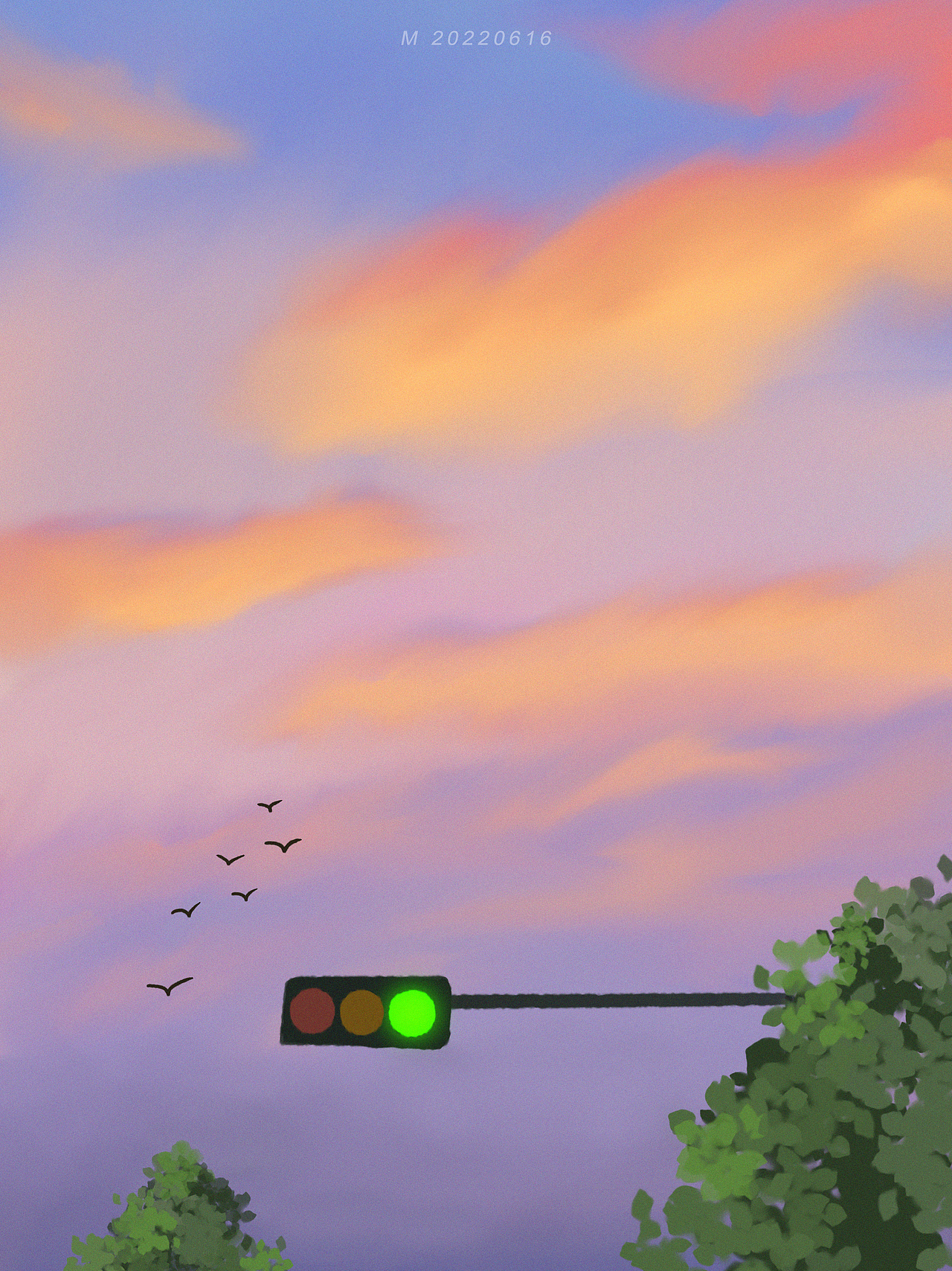 努力工作的信号灯