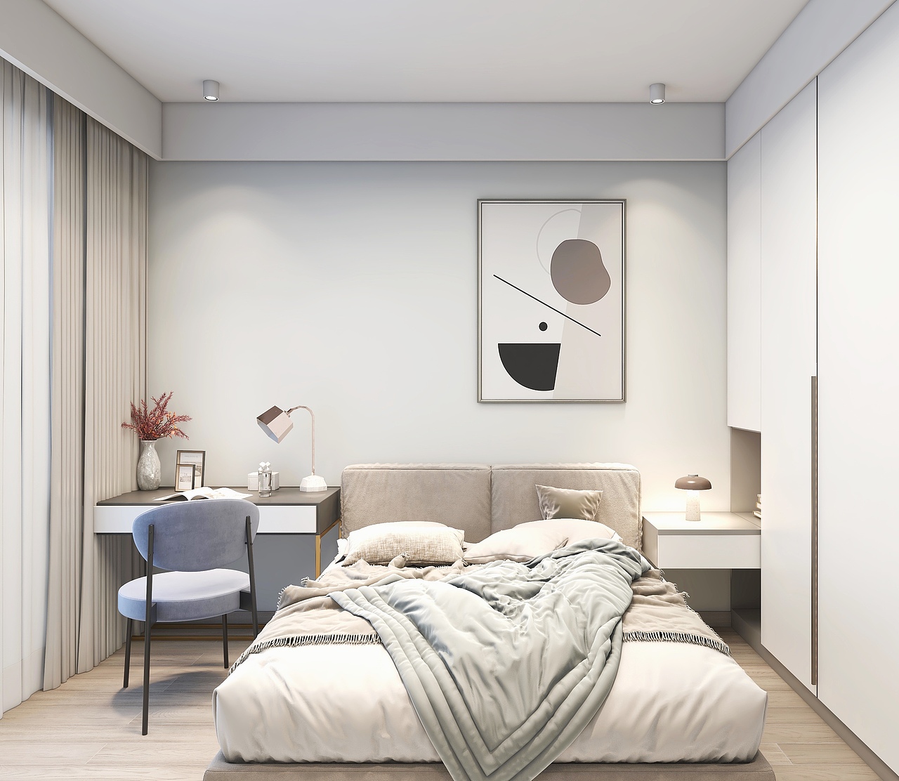 深圳如愿全案设计:现代极简白,干干净净的才显高级!