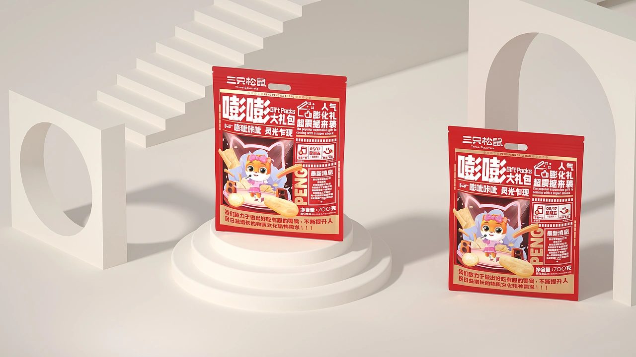 尚智&times;三只松鼠｜雪饼包装设计｜食品包装设计