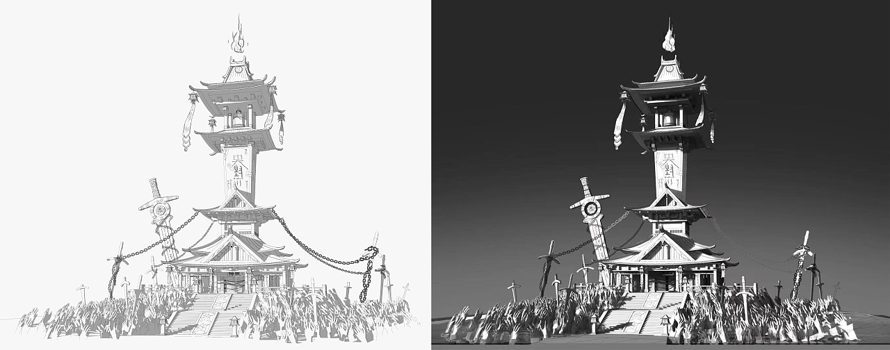 国风单体设计——灭神塔（图ZMzExNzc5MTY0） - 游戏原画 - 站酷设计师彩虹火烈鸟原创素材 - 站酷ZCOOL