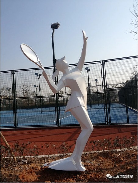 苏州球场拍羽毛球雕塑摆件-不同造型运动员不锈钢雕塑