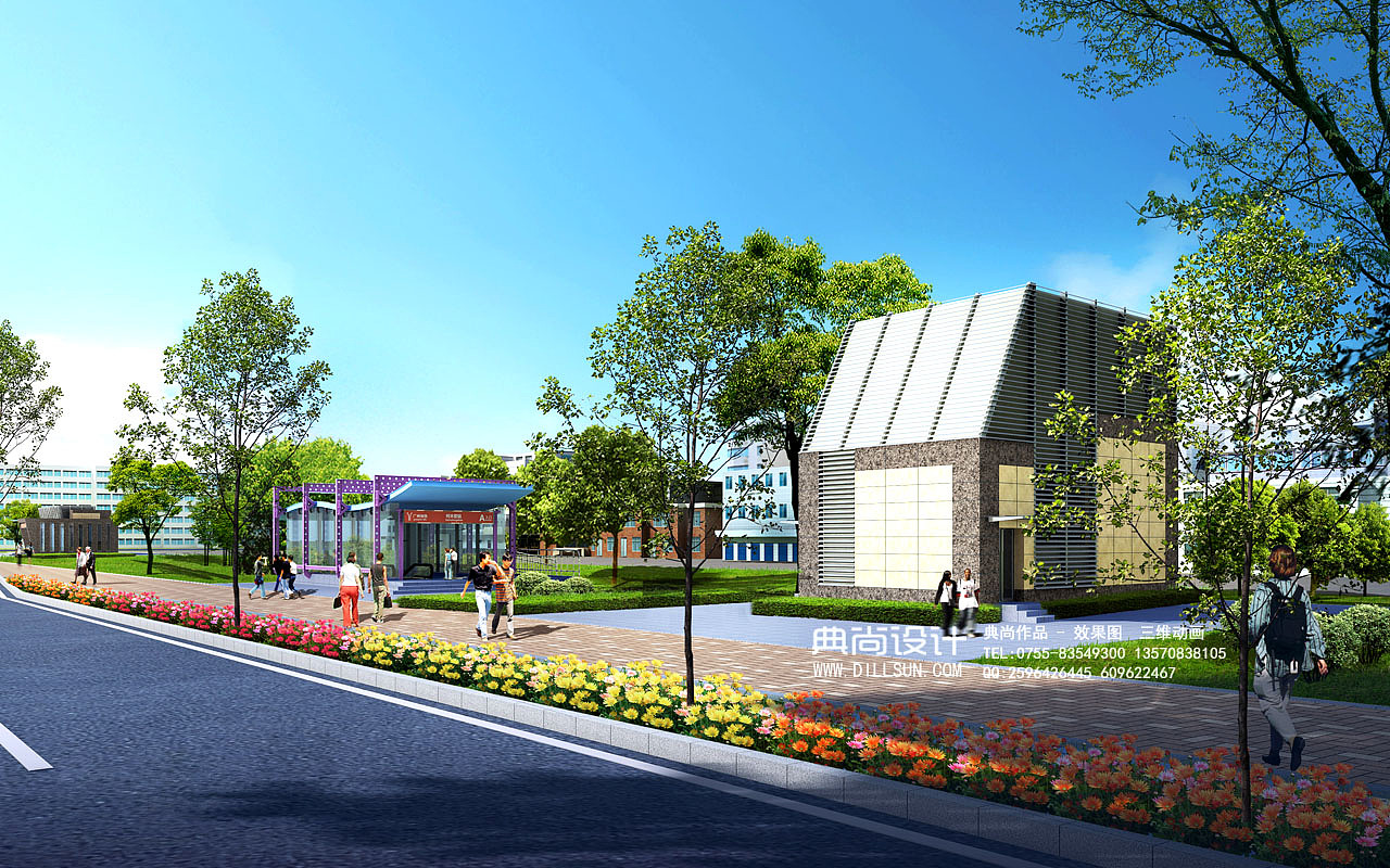 道路园林效果图2