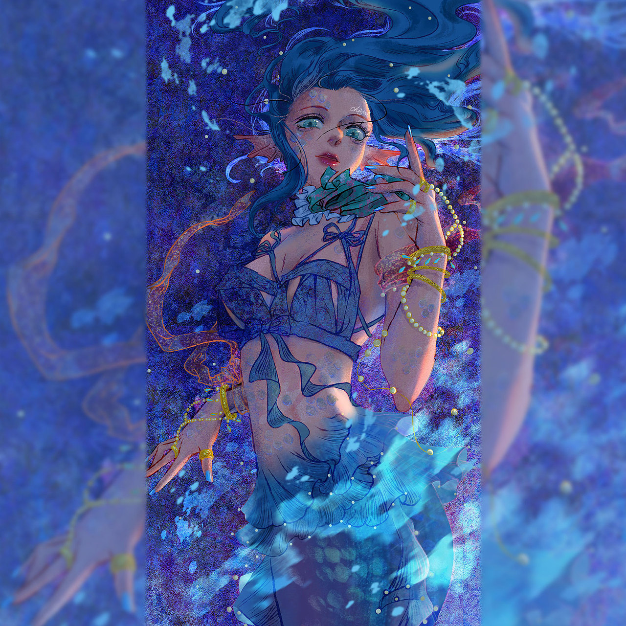 《美人鱼》坠落深海（图ZMzAxNTY2NzE2） - 创作习作 - 站酷设计师Chiyoh原创素材 - 站酷ZCOOL