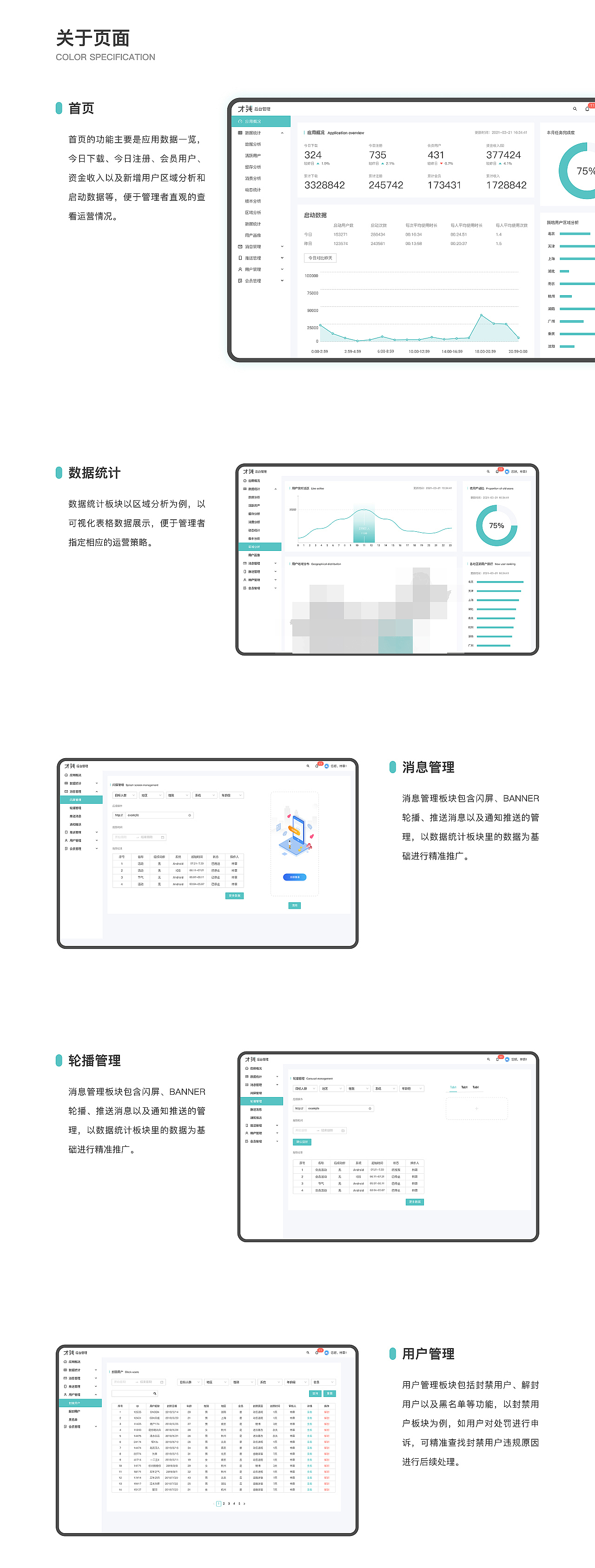 B端后台页面展示
