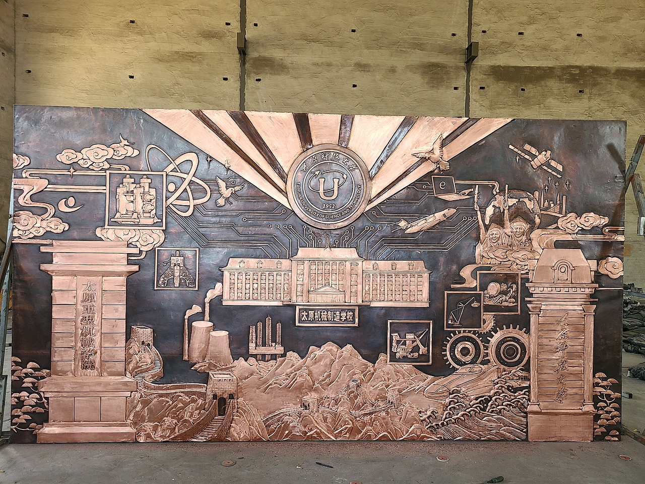 学校文化墙浮雕设计_河南云德设计-站酷zcool