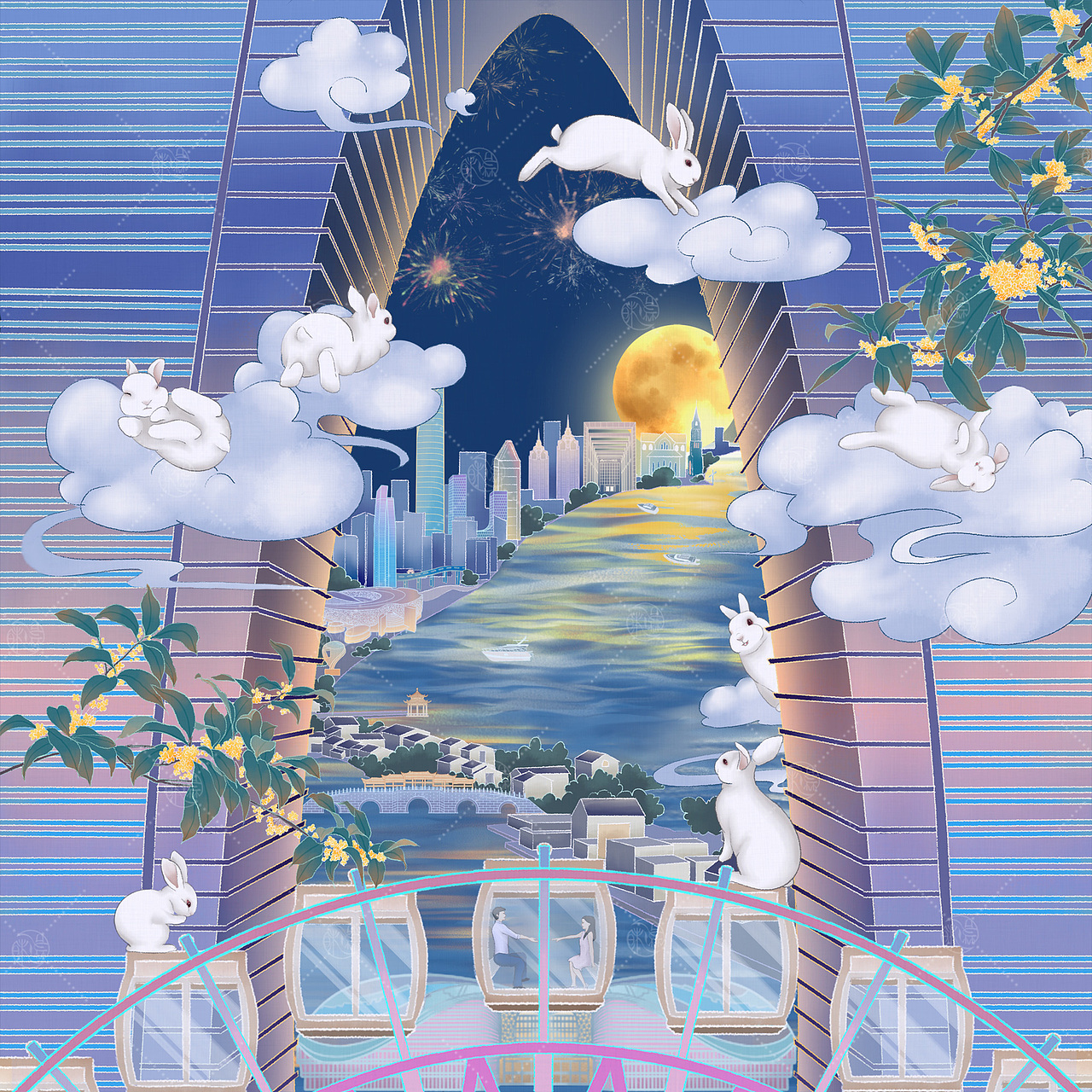 「苏州·印象」系列新中式插画_昧若-站酷zcool