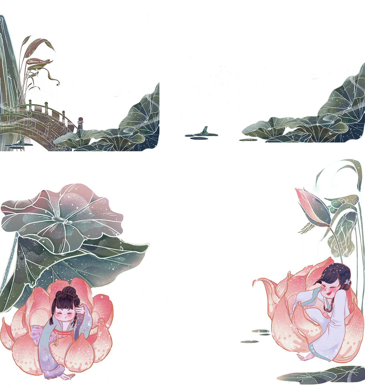 国潮插画-四季之夏