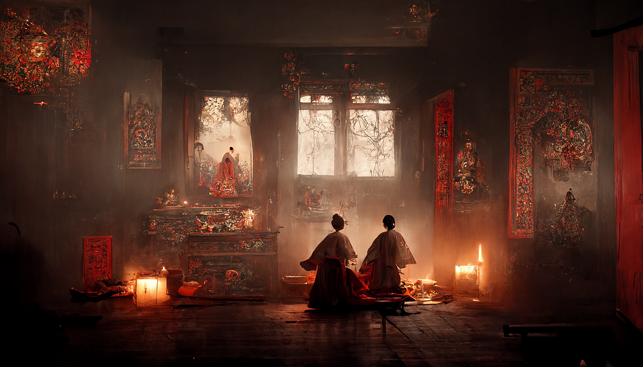 原创作品插画ai绘画中式恐怖游戏设定依是依凝的凝ai绘画87依是依凝的