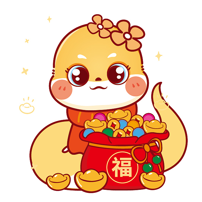 蛇小萌IP卡通形象插画表情包素材图片2025 公开展示