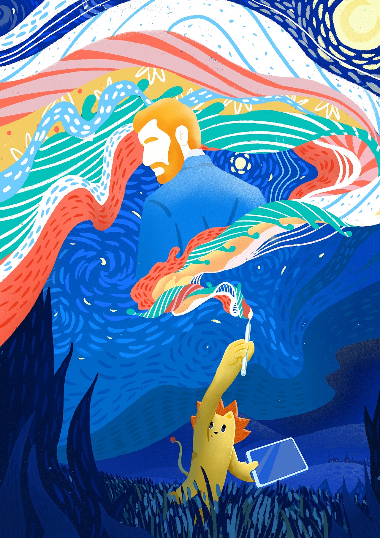 《设计狮》主题插画绘制