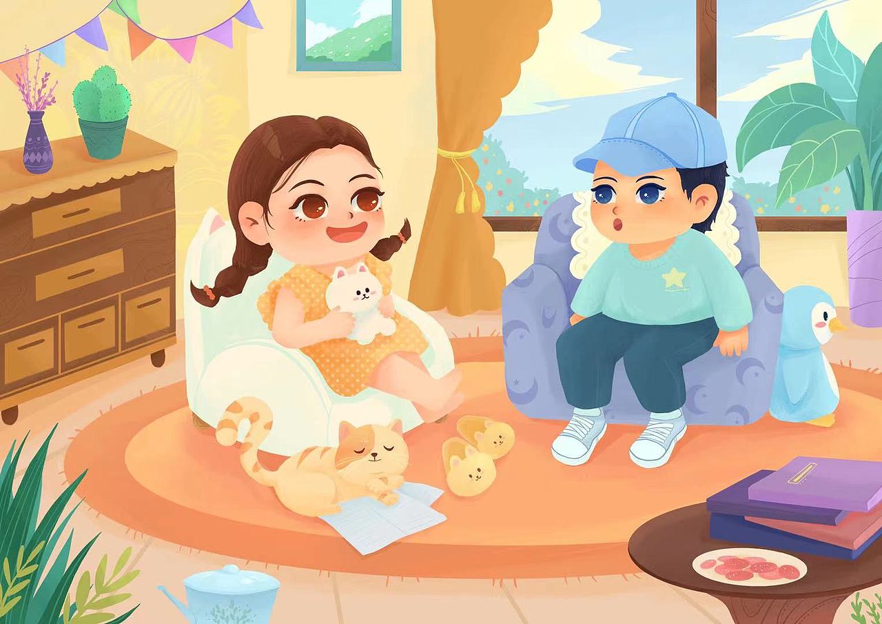 23年末尾创作的3张儿插场景（图ZMzU4OTY5Nzk2） - 儿童插画 - 站酷设计师若插画设计原创素材 - 站酷ZCOOL