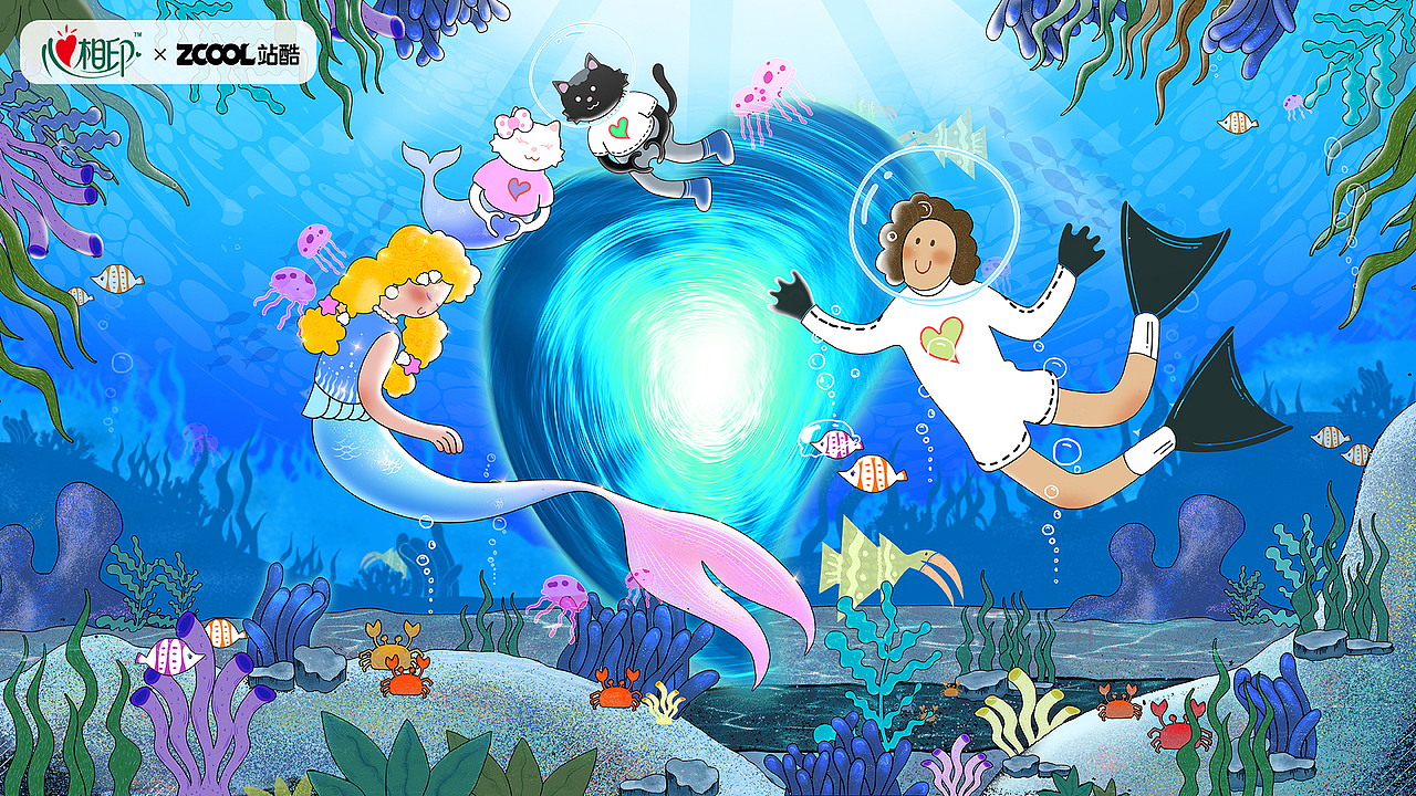 心相印-「童趣心世界」（图ZMzM3MzY1Mjg0） - 商业插画 - 站酷设计师一只嬛嬛原创素材 - 站酷ZCOOL
