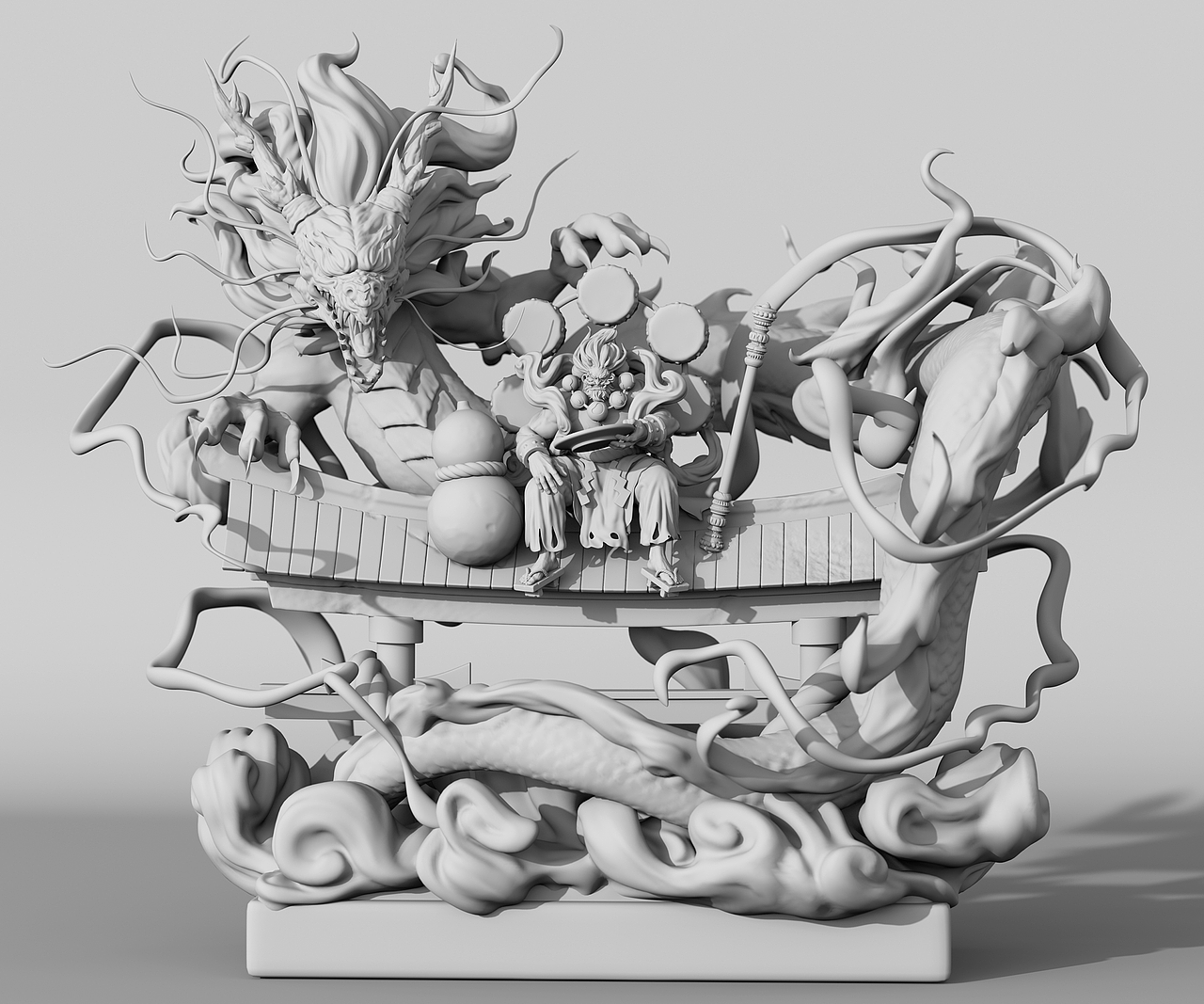 雕像设计 | 《Raijin》（图ZMzU3NTgxNjYw） - 人物/生物 - 站酷设计师一只肥猪原创素材 - 站酷ZCOOL