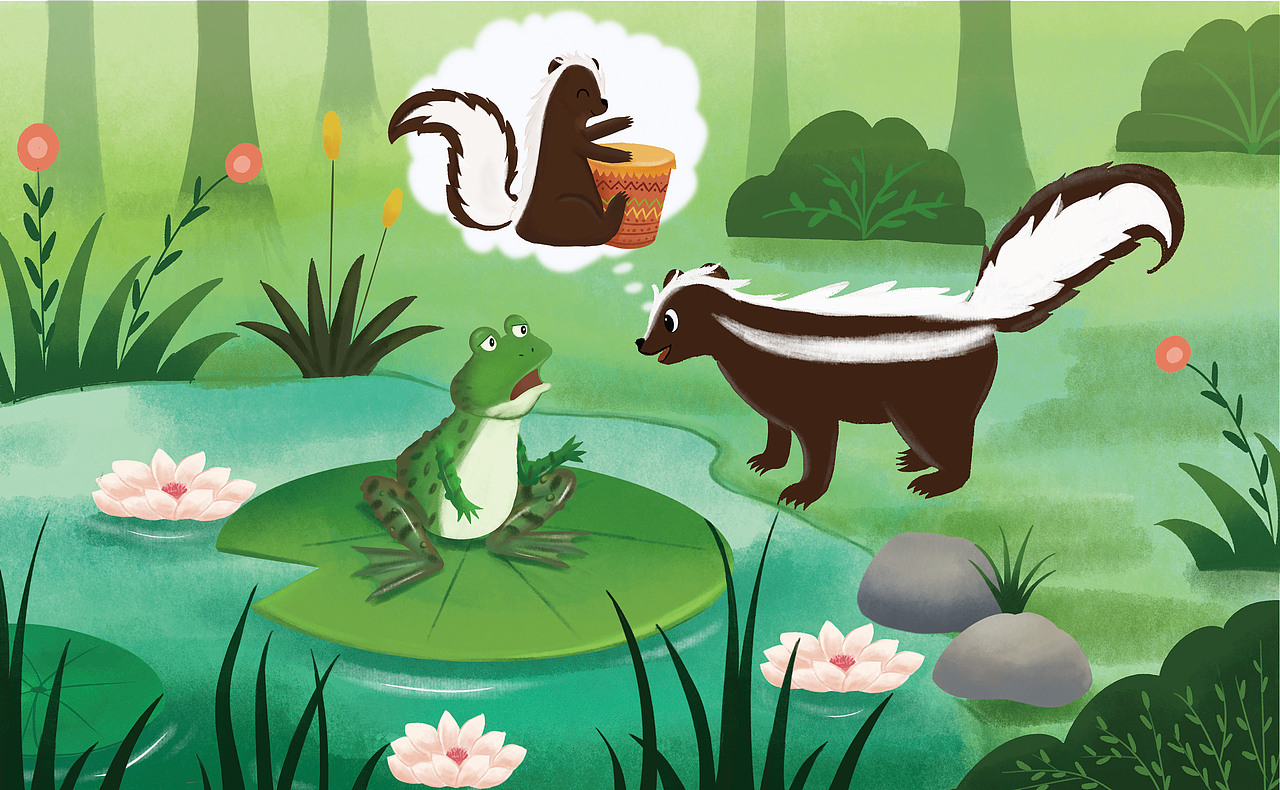 绘本《爱唱歌的牛蛙》（图ZMzUwMzA5OTE2） - 绘本 - 站酷设计师雪梨__Sherry原创素材 - 站酷ZCOOL