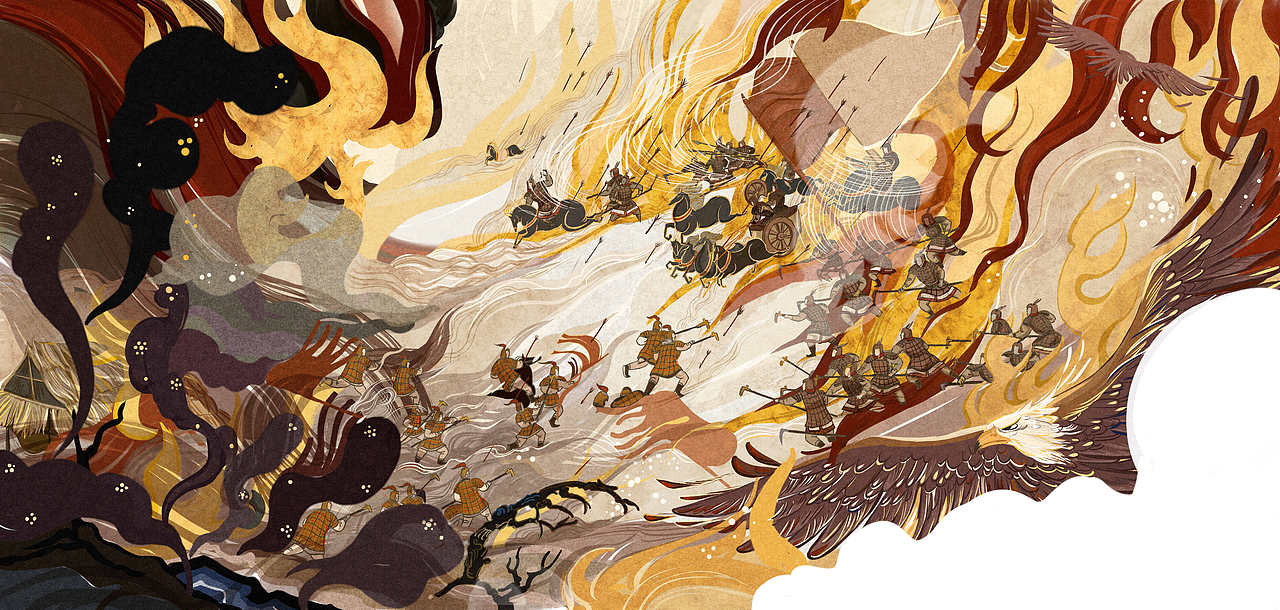 绘本《楚辞-国殇》（图ZMzQ0Mjg5NTA4） - 儿童插画 - 站酷设计师盛明圆原创素材 - 站酷ZCOOL