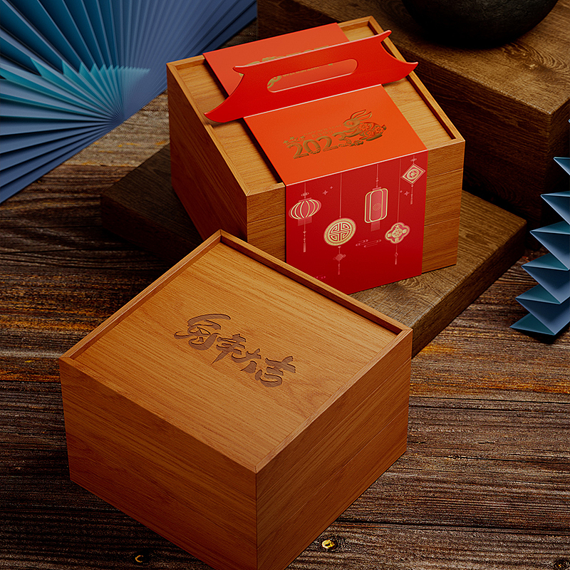 兔年新年礼物高档礼盒春节伴手礼木盒（图ZMzE5NzIxMDY0） - 包装 - 站酷设计师唐思工艺品原创素材 - 站酷ZCOOL