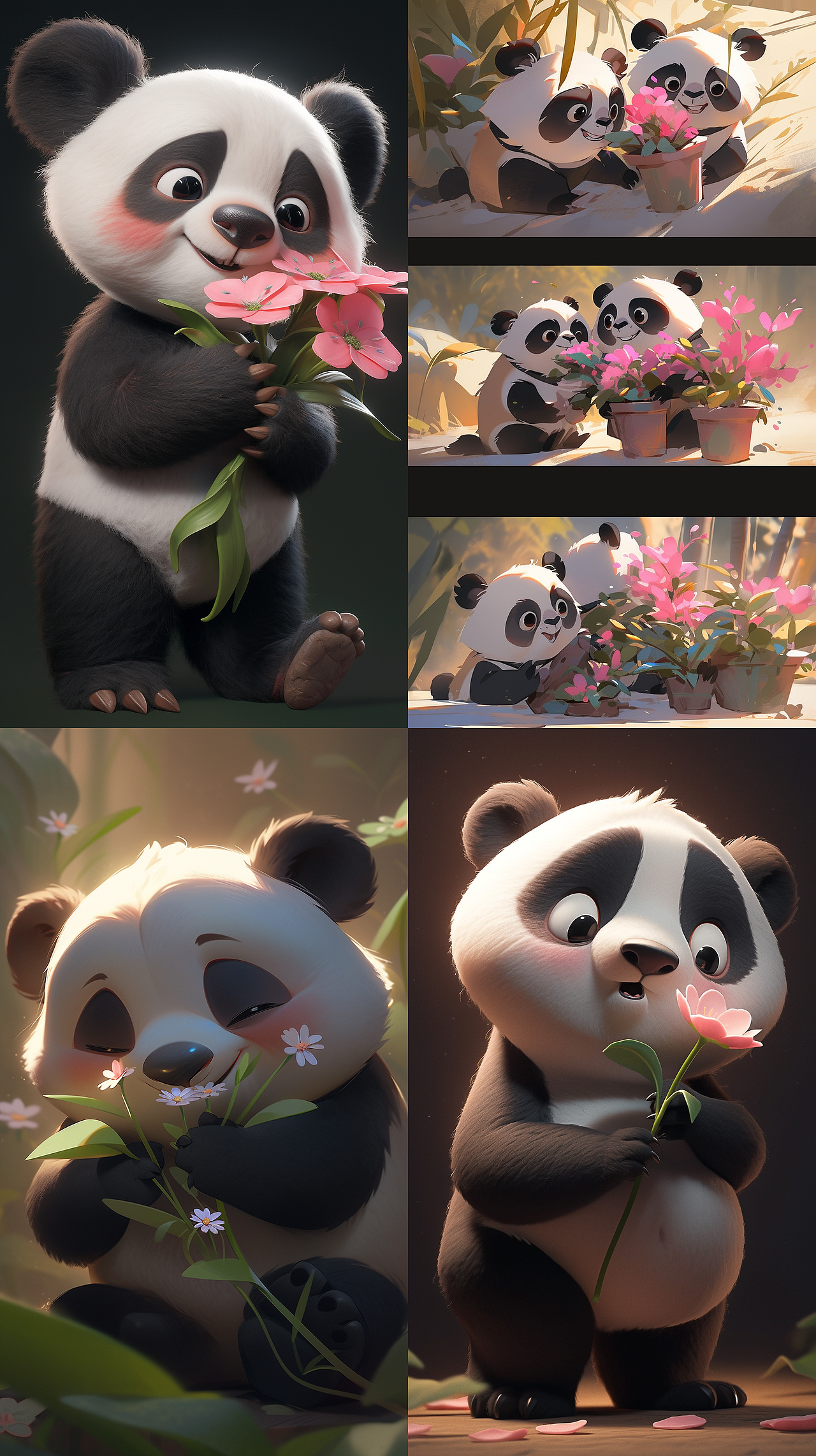 熊猫插画熊猫送花母亲节大熊猫国宝花花手机壳壁纸（图ZMzQ0MzM2NTM2） - 商业插画 - 站酷设计师画画的小可原创素材 - 站酷ZCOOL