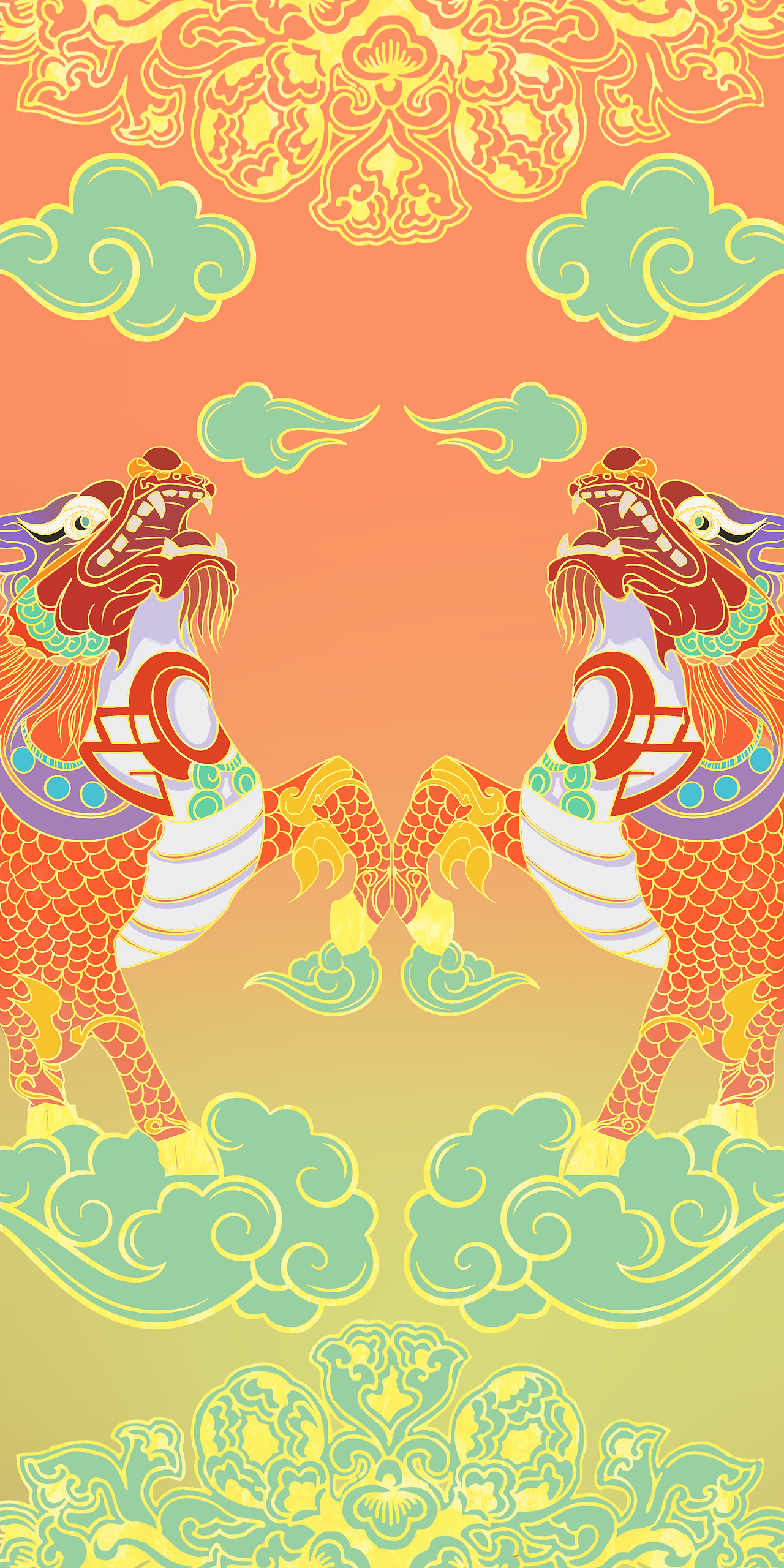 瑞兽成双（图ZMzE5NTQyNDY0） - 艺术插画 - 站酷设计师小阿绯原创素材 - 站酷ZCOOL