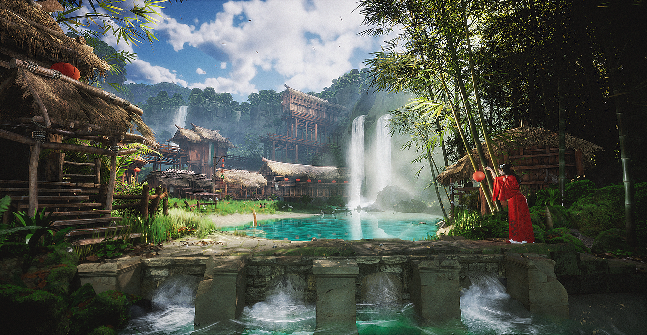 古风竹林 - 游戏场景 - UE5（图ZMzUwMDMwMTgw） - 场景 - 站酷设计师JunejayTam原创素材 - 站酷ZCOOL