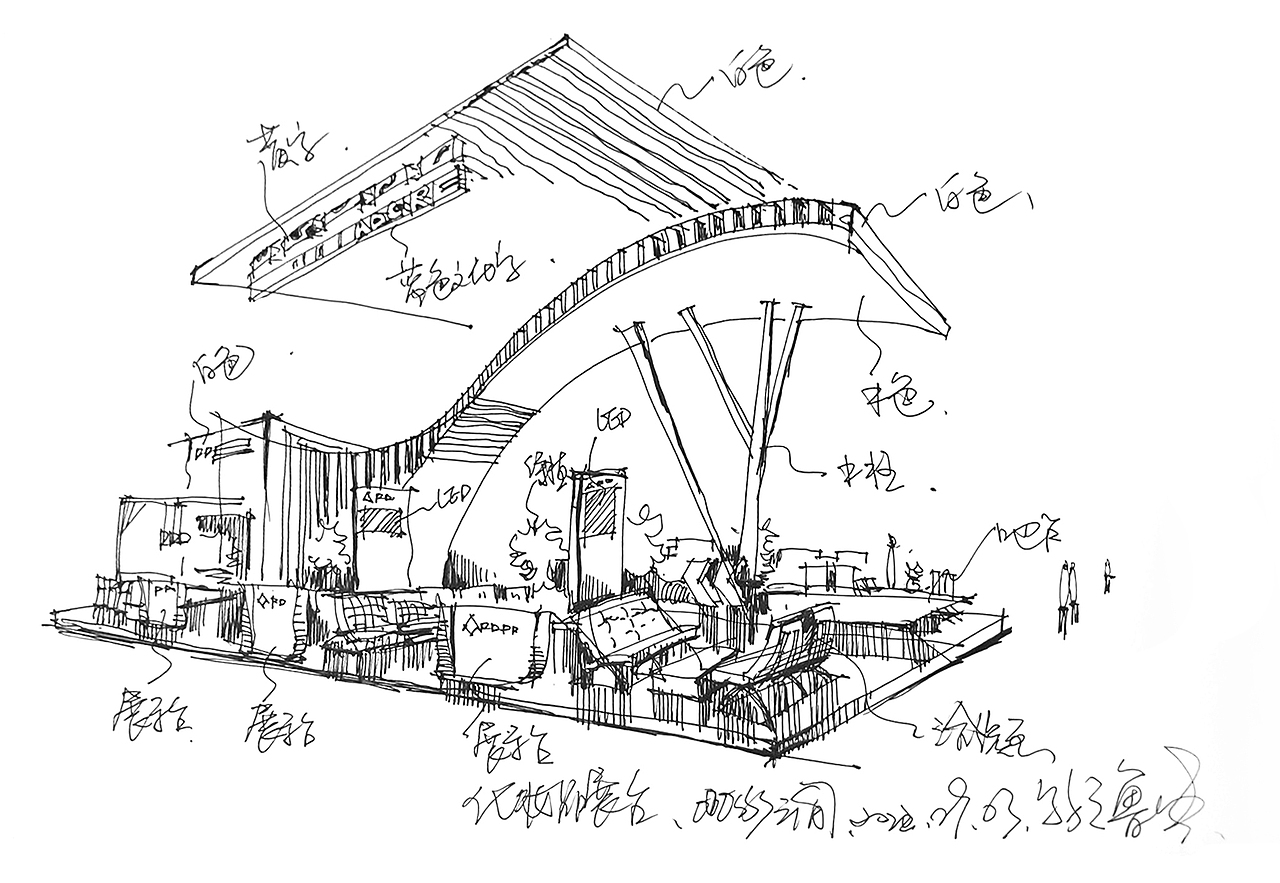 化妆品展台手绘